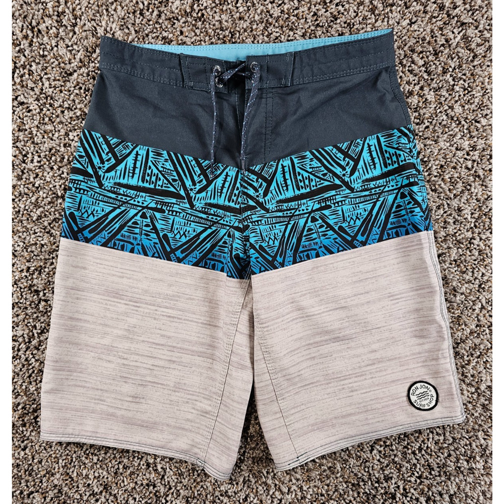 Ron Jon Surf Shop Shorts Mens Size 27 Geometric Pattern Board Swim Trunks
